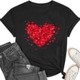 thumbnail image 2 of Abomasnow Valentines Shirts for Women Cute Love Heart Graphic Tee Tops Casual Short Sleeve Valentines Gift T Shirt S-2XL, 2 of 8