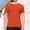 Orange, variant on Elastic Sports Short Sleeve T-Shirt for Men Summer Lightweight Round-Neck Tops Workout Gym Basic Tee ,Purples,3XL