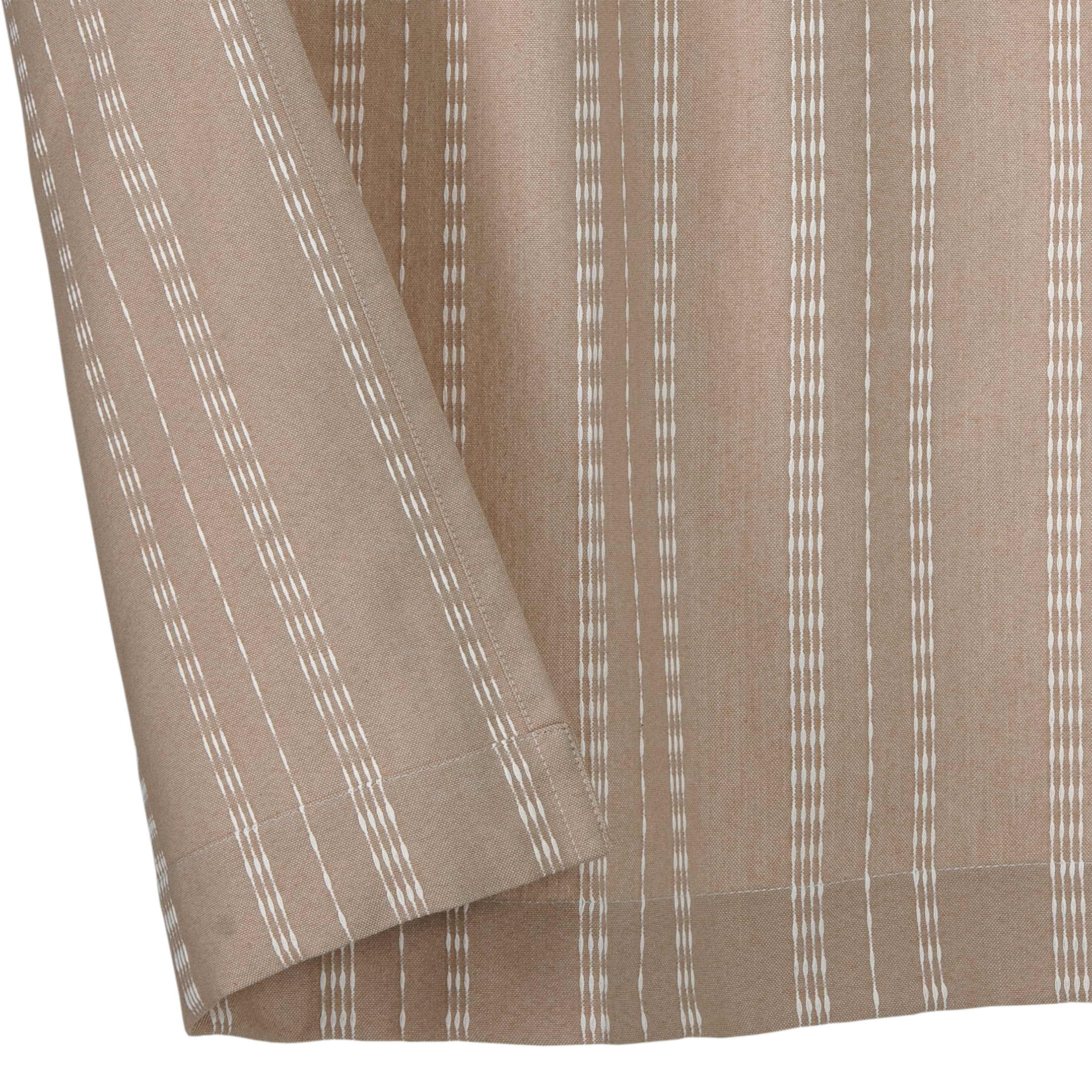 Better Homes & Gardens Luna 3-Piece Brown Pick Stitch Stripe Kitchen Curtain Set 60" x 36"