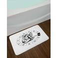 thumbnail image 2 of Virgo Bath Mat, Black and White Zodiac Sign Horoscope Greek Culture Inspired Elements Mythological, Plush Bathroom Decor Mat with Non Slip Backing, 29.5" X 17.5", Black White, by Ambesonne, 2 of 2