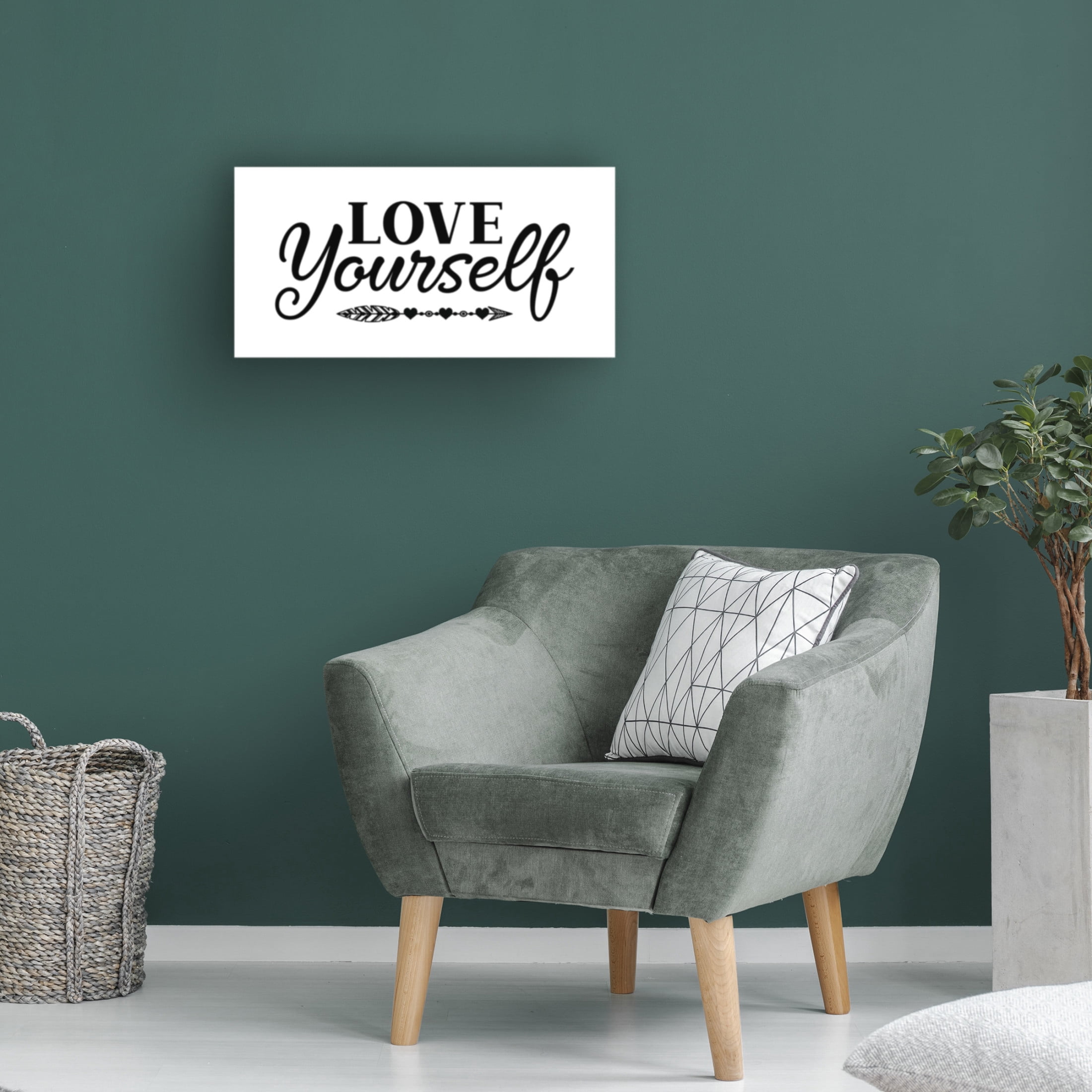 Canvas Wall Art - Jean Plout 'Good Vibes Typography E' Wall Art for Living Room, Bedroom, or Office Décor by Trademark Fine Art - 24 x 12 Inches