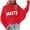 Red, variant on Merry Sweater Women Christmas Knitted Turtleneck Sweaters Funny Holiday Xmas Long Sleeve Graphic Pullover Tops Red, M