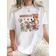 thumbnail image 1 of Camiseta para mujer verano cuello redondo1pc Women'S Casual Crew Neck T-Shirt with Cute Cartoon Bear Print, Polyester Knit Fabric, Medium Stretch, Animal Pattern, Fashionable Short Sleeve Top for Al, 1 of 6
