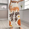 thumbnail image 2 of Fall Thanksgiving Pumpkin Pajama Pants Comfortable Elastic Waist Pajamas Fashion Sleepwear Bottoms Plus Size Homewear, 2 of 6