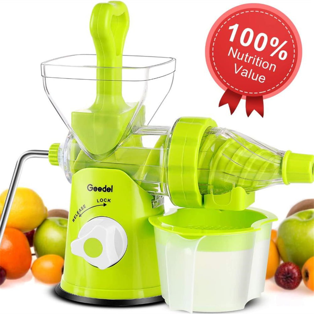 Waden botsen Uitlijnen Manual Juicer Easy to Clean, Hand Slow Juicer Machine for Vegetables and  Fruits - Walmart.com