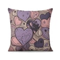 thumbnail image 2 of Romantic Valentine's Day Purple and Black Love Heart Pillowcases,Farmhouse Throw Pillow Covers 18 X 18 Inch, Set Of 2, Linen Study Sofa Cushion Cover Indoor Living Room Home Decor, 2 of 7