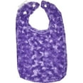 thumbnail image 4 of Lil' Cub Hub Baby Yellow Dimple Dot Minky with Purple Rosebud Swirl Minky Reversible and Adjustable Bib, 4 of 6