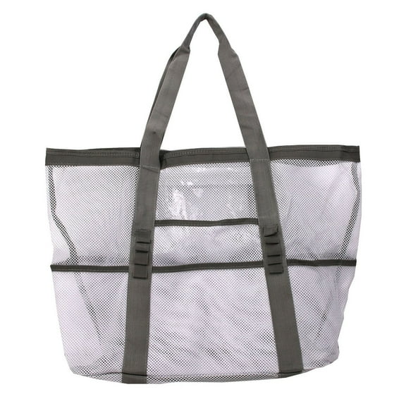 Large Capacity Mesh Beach Bag - Sandproof, Lightweight, Multifunctional, Ideal for Beach Travel