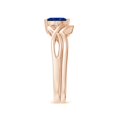 thumbnail image 3 of Angara Natural 0.3 Ct. Blue Sapphire with Diamond Solitaire Ring in 14K Rose Gold for Women (Ring Size: 12), 3 of 10