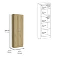 thumbnail image 5 of JERFIT 5-Shelf Storage Cabinet with Doors, Freestanding Organizer for Living Room, Bedroom, or Kitchen in Light Oak Finish, 5 of 7