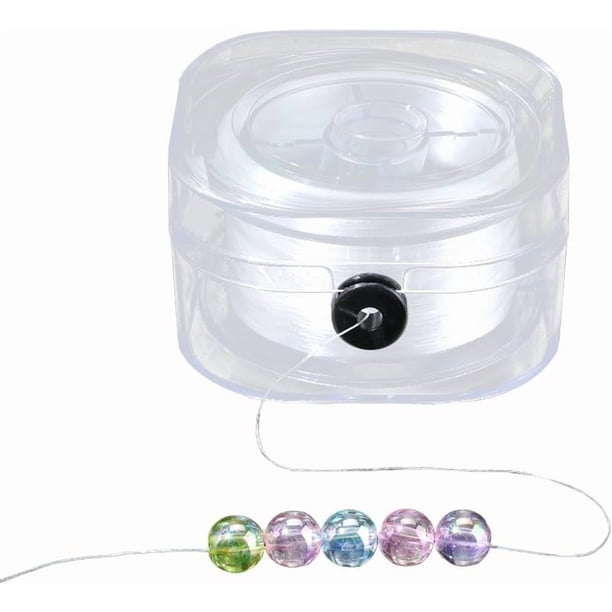 1 rollo de hilo elástico de 0,3 mm, redondo, resistente, elástico, blanco, transparente, TPU, cuerda de cuerda, accesorios de costura
