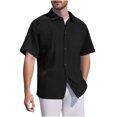 thumbnail image 2 of pstuiky Camisas casuales de manga corta para hombre, Blusa informal de manga corta con cuello vuelto y color liso para hombre camisas casuales para hombre l, 2 of 9