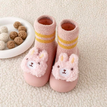 

Cathalem Warm Shoes for Toddler Girls Autumn And Winter Comfortable Baby Toddler Shoes Cute Rabbit Bear Cartoon 7c Boys Shoes Pink 12