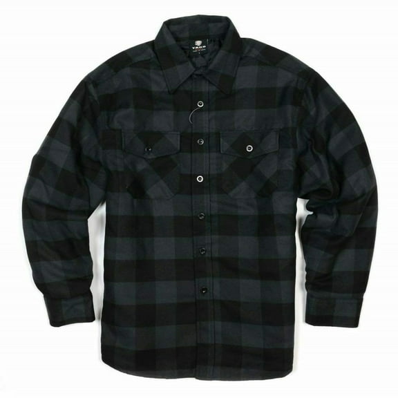 YAGO Men's Plaid Flannel Button Down Casual Shirt Jacket Black/A3 (S-5XL) (Medium)