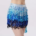 thumbnail image 2 of Womens Tassel Sequin Hip Scarf Skirt Shiny Fringe Skirts Layered Gradient Dress Bodycon Skort, 2 of 6