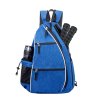CSChome Mesh Pocket Backpack Pickleball Paddle Backpack Mesh Pocket Adjustable Strap Waterproof Oxford Outdoor Sports Badminton Table Tennis Racket