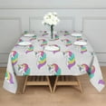 thumbnail image 3 of White Unicorn Head Pattern Square Tablecloth,Waterproof Square Table Cover,Wipeable Spillproof Washable Table Cover for Home Kitchen Party Decor 60"x60"(152x152cm), 3 of 6