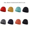 thumbnail image 2 of Adults Beanie Comfortable Stylish Thickened Keeping-warm Hat Exquisite Outdoor Headgear with Simple Color for Winter Wearing Blue, 2 of 7