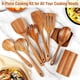 thumbnail image 3 of 9 Cucharas de Madera Natural para Cocinar, Utensilios de Madera para Cocinar con Soporte para Utensilios, Juego de Utensilios de Cocina de Madera de Teca, 3 of 5