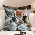 thumbnail image 2 of 45x45 Cm Cute Animals Print Decorative Pillow Set, Charming Cushions For Bedroom And Living Room, Cozy Sofa Cushions To Brighten Up Home Spaces, Fun Decorative Pillows For Living Areas, 2 of 6