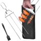 thumbnail image 1 of 3 Way Grill Skewers, 3 Prong Stainless Steel Skewers For Grilling, Metal Grill Skewers Semi-automatic Grill Fork With Push Bar Slider, 1 of 5