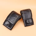 thumbnail image 5 of Guantes de boxeo de PU, manoplas de entrenamiento, protectores de manos para combate de taekwondo, kickboxing (negros), 5 of 5