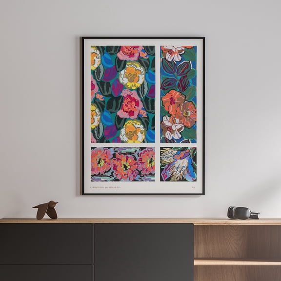 Vintage Geometric Floral Motifs, Variations 8 - 1928 | Edouard Benedictus | Premium Fine Art Print | 19th Century French | Art Nouveau | Pattern