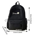 thumbnail image 4 of Floral Embroidery Backpack 17 In Large Capacity Nylon Lightweight Daypack, Multi-Pocket Casual Rucksack for Campus,, 4 of 7