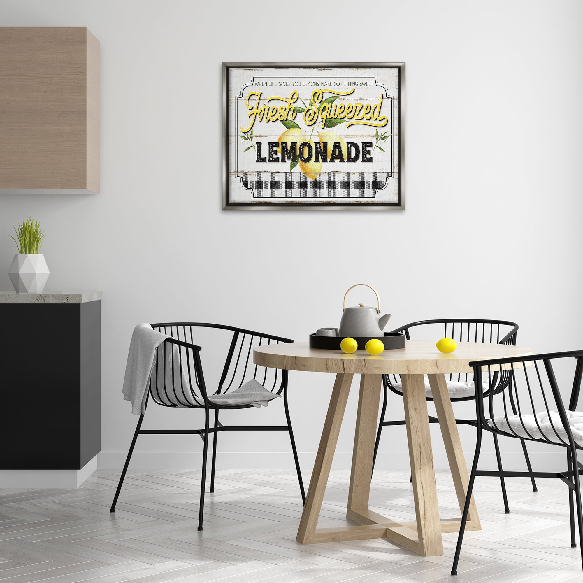 Stupell Industries Charming Rustic Lemonade Typography Painting Gray Floater Framed Canvas Art Print Wall Art, 31 x 25
