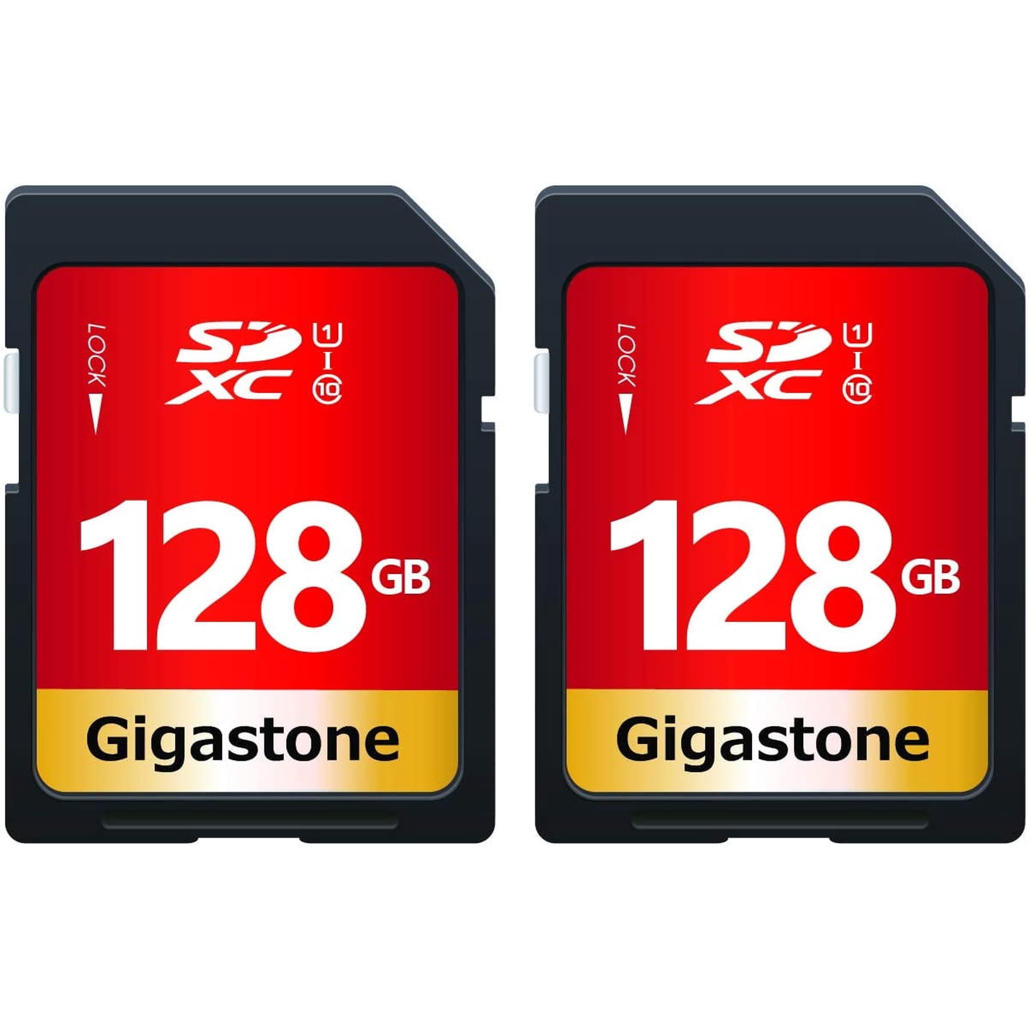 Gigastone 128GB 2-Pack SD Card UHS-I U1 Class 10 SDXC Memory Card High Speed Full HD Video Canon Nikon Sony Pentax Kodak Olympus Panasonic Digital Camera