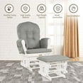 thumbnail image 3 of DORTALA Baby Glider Rocker w/Ottoman, Multi-Position Glider w/Cleanable Upholstered, Smooth Rocking Motion, Nursery Glider & Ottoman Sets for Nursing Baby, Reading, Light Gray, 3 of 9