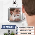 thumbnail image 2 of Mirrorvana Fogless Shower Mirror for Shaving with Hook for Hanging, Anti Fog Shatterproof Surface (Chrome), 2 of 7