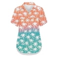 thumbnail image 6 of Xdegoge Floral Print Blouses for Women V Neck Short Sleeve Button Up Shirts Cotton Linen Lightweight Tops Casual Summer Daily Wear Relaxed Fit Flowy Tunic Blouse, 6 of 6