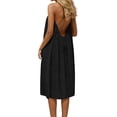 thumbnail image 2 of Neewe Robe Maxi pour Femmes Robes Amples Été Décontracté Uni Col Licou Sans Manches Dos Nu Robe d'Été Robe de Maison, 2 of 6