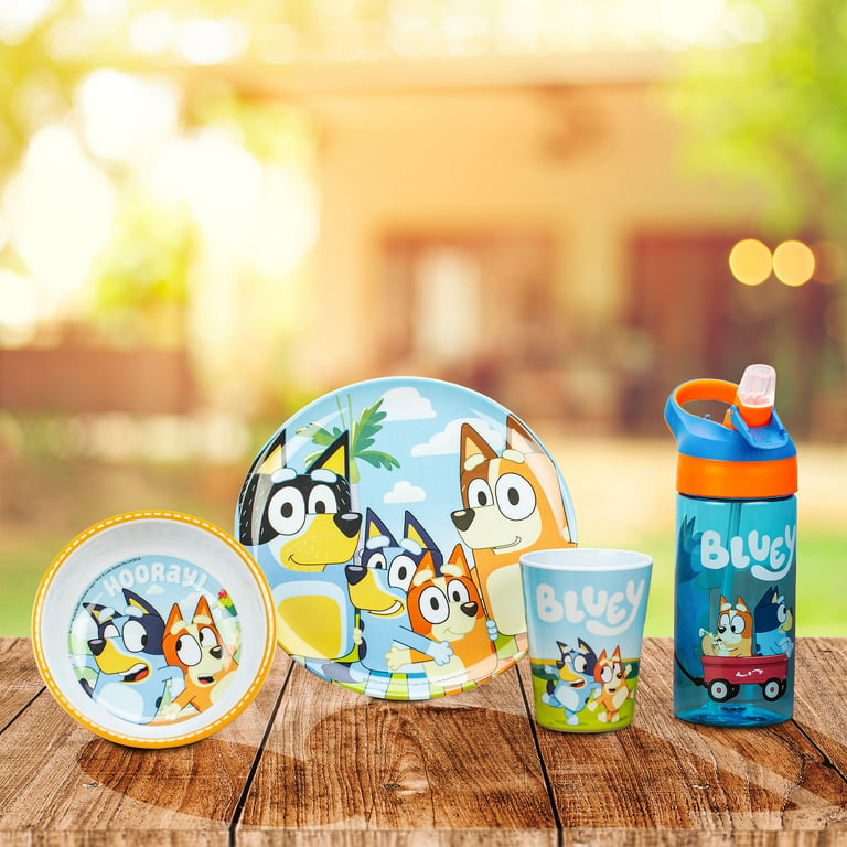 Zak Designs 3 pcs Bluey Kids Dinnerware Set Melamine Plate Bowl Tumbler  Perfect for Kids, Bandit and Chilli 