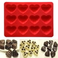 thumbnail image 4 of AURORA TRADE Heart Shaped Ice Cube Trays, Silicone Heart Mold, Easy Release Ice Trays, 12-Cavity for Ice Cubes, Gelatine, Chocolate, Baking and Candy, 4 of 8
