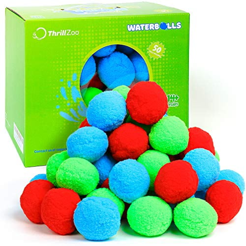 ThrillZoo 50 Reusable Water Balls Water Balloons for Kids Teens Adults