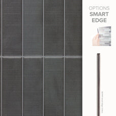 Smart Tiles Peel and Stick Backsplash, 5 Adhesive Tiles, Morocco Grey, 11.43"x9"