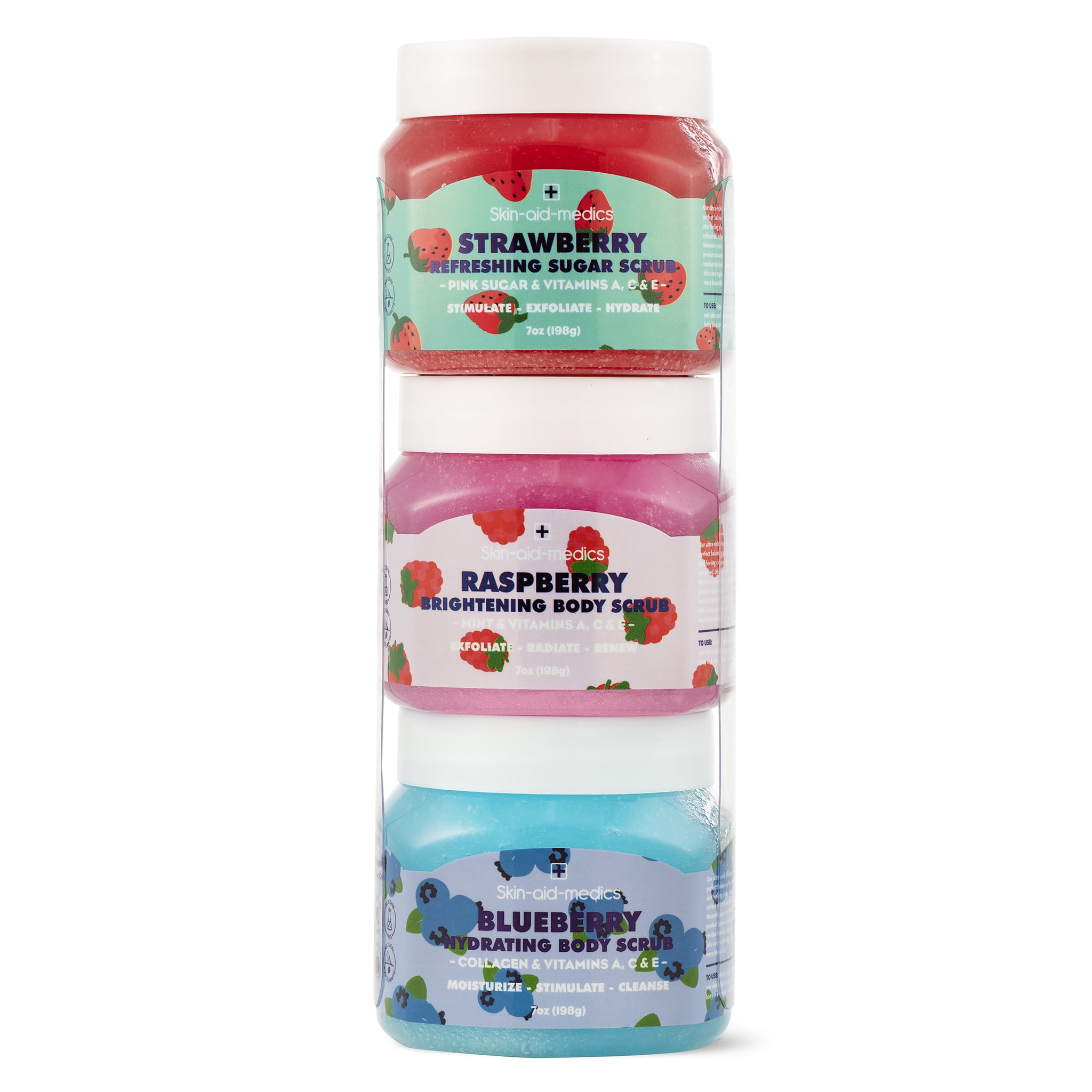 3 Pack Exfoliating Body Scrub Set - Smoothie Assortment - 21 oz