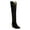Black, variant on FSJ Women Western Cowboy Knee High Boots with Embroidery Pointed Toe Cowgirl Side Zip Chunky Stacked Heel Versatile Shoes Size 8 Black