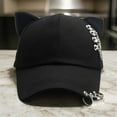 thumbnail image 4 of Ysmooiuy Women Modern Kitten Ears Baseball Hat with Metal Charm for Girls Women Versatile Kitten Ears Adjustable Hat Cats Ear, 4 of 9