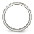 thumbnail image 2 of Auriga Stainless Steel Polished with Brushed Center 6 mm Ridged Edge Band for Women Size 9.5, 2 of 6