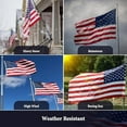 thumbnail image 2 of American Flags for Outside 3ft x 5ft, Heavy Duty US Flag with Embroidered Stars, Thicken Nylon USA Flag with Sewn Stripes Brass Grommets US Flags 3ft x 5ft Outdoor Made for USA High Wind All Weather F, 2 of 7