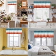thumbnail image 5 of Gradient Green Valance Curtain for Windows Modern Minimalist Green Orange Red Ocean Beach Rod Pocket Curtain Valances Short Window Treatments Panels for Kitchen Bathroom Laundry Basement 54 x 18 Inch, 5 of 9
