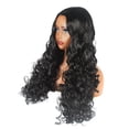thumbnail image 6 of Teissuly Chemical Fiber Wig Black Long Hair Small Curly Head Cover Matte High-Temperature Silk, 6 of 9