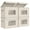 Beige Pattern-17''-4 Pack, variant on Storbwith Lids Collapsible Foldable Closet Boxes For Clothes [3-pack] Containers Handles Home Office Bedroom (grey 17" X 12"x 12")