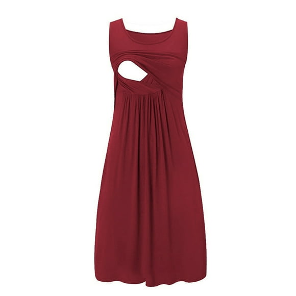 Pregnancy Dresses in Clearance Juebong Maternity Nursing Dresses 2024 Short Sleeve/Sleeveless Breastfeeding Dress Deals Summer Casual Pregnancy Dresses Mama Postpartum Clothes Flash Deals