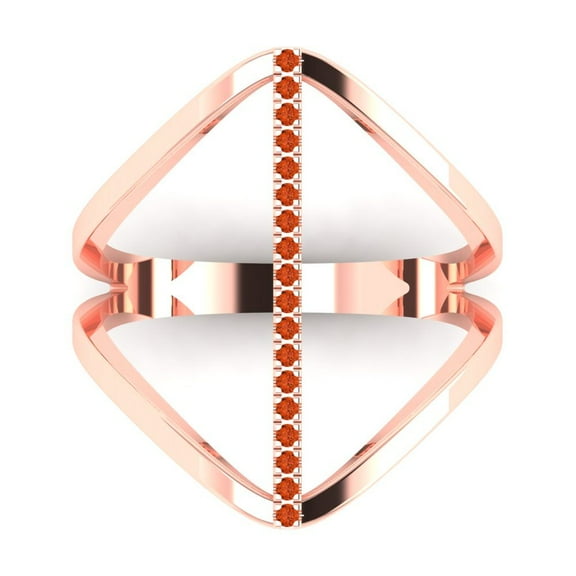 Statement Engagement Ring for Women - 0.09ct Simulated Red Diamond in 14K Rose Gold Promise Ring
