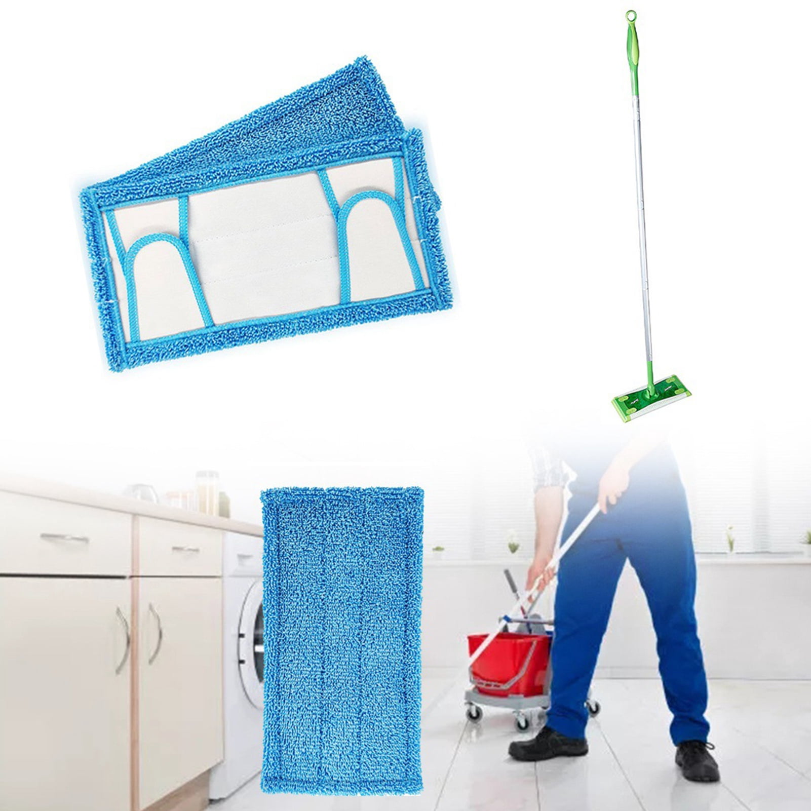 Mops Using Clothes wirlsweal Mop Cloth Replaceable Wet/Dry Use Water Absorption Soil ...