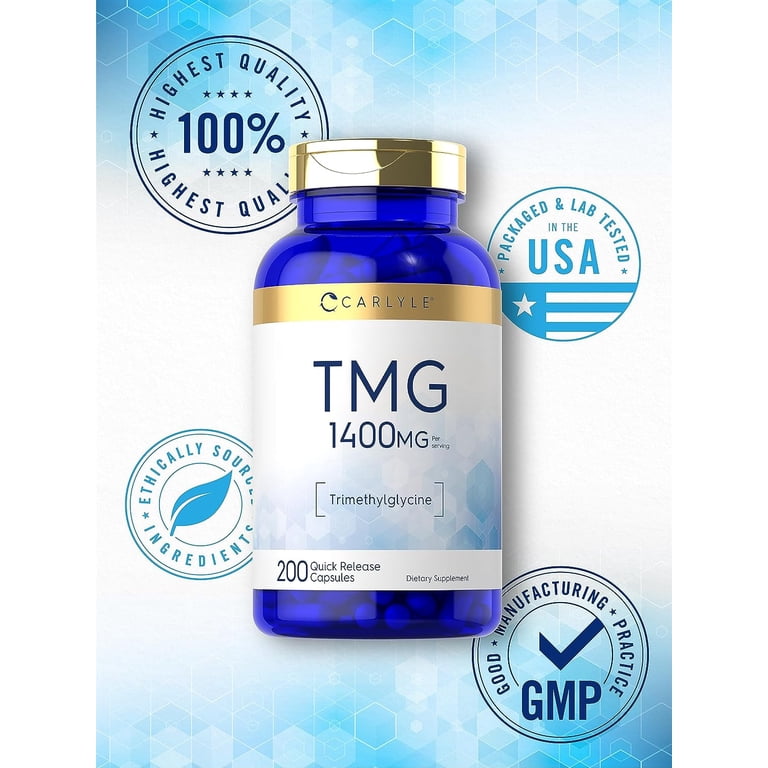 tmg glutathione Carlyle Supplement, 1400mg per Serving, 200 Quick Release Capsules, Gluten Free, Natural Betaine from Beets Buy BPC-157/ TB-500 Blend Flavour:Natural Berry Veggie capsule